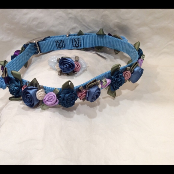 NWT Dog Collar silk flowers/Hair Bow - Picture 6 of 6